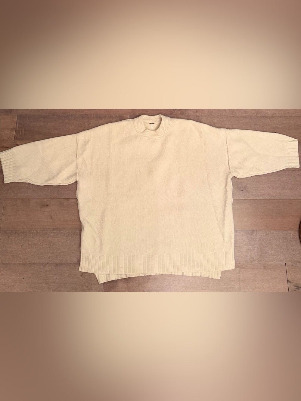 Free People Men's Cream Knit Crewneck Sweater